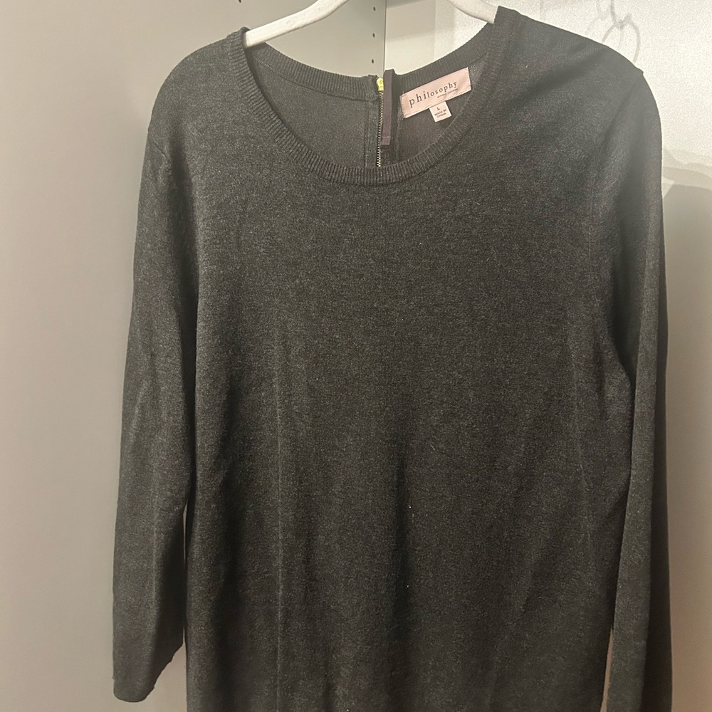 Philosophy Dark Gray Crew Neck Sweater